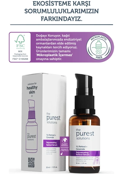 The Purest Solutions Kırışıklık Karşıtı, Onarıcı Retinol (a Vitamini) Gece Serumu 30 Ml (1% ürün görseli 1