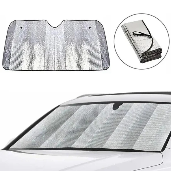 Isı ve Güneş Yansıma Önleyici Oto Ön Cam Güneşliği Opel Astra Fiat Egea Hyundai i20 Renault Megane ürün görseli 1