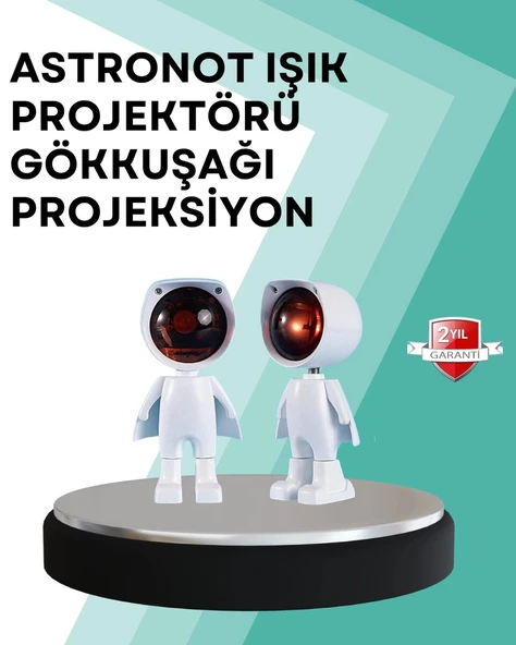 360° Ayarlanabilir Başlıklı Astronot Gece Lambası ürün görseli 1