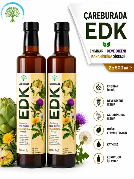 ÇareBurada EDK Sirke 500 ml 2 ADET  | Enginar, Devedikeni, Karahindiba ürün görseli 1