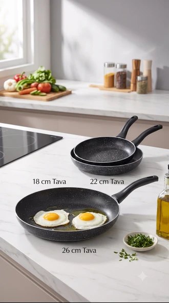 Montella Vivo Granit Tava Seti 3 Parça (18-22-26cm) ürün görseli 1