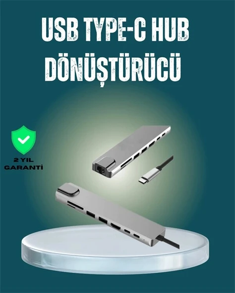 USB‑C Çoklu Bağlantı Merkezi – 5 Gbps, 100‑240 V, Sağlam Eloksal Tasarım ürün görseli 1