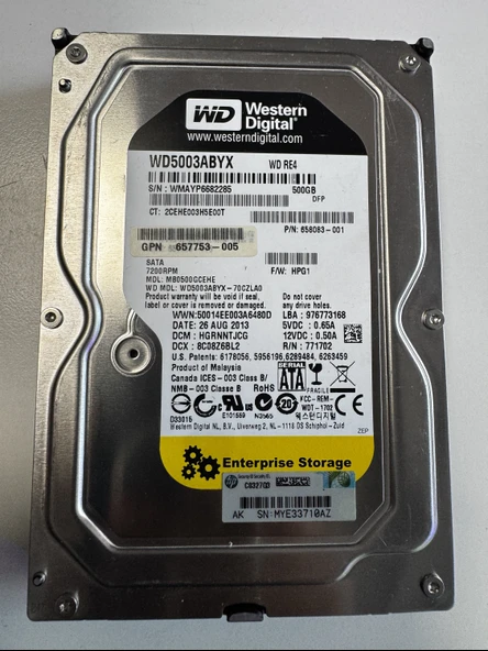 Western Digital 500 GB WD5003ABYX SATA 3 Gb/s 7200 RPM 64 MB cache ürün görseli 1