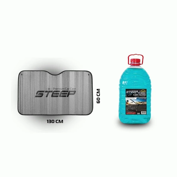STEEP Güneşlik Universal 130x60 Cm , STEEP Yazlık Oto Cam Suyu 5 Lt ürün görseli 1