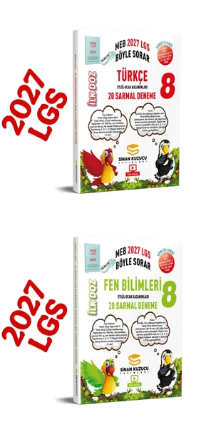 2027 8.sınıf LGS türkçe ilk doz deneme ve fen bilimleri ilk doz deneme 2'li seti sinan kuzucu ürün görseli 1
