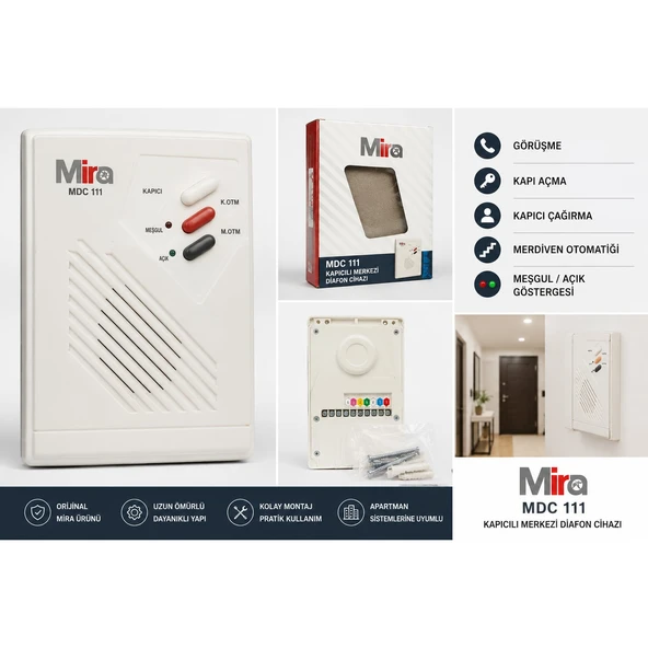 Mira MDC111 Analog Diafon İç Telefonu | Kapıcılı Merkezi Sistem | Apartman İç Ünitesi ürün görseli 1