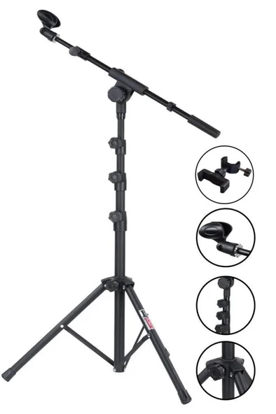 Lastvoice MS07M Yüksek Kaliteli Tripod Mikrofon Standı Telefon Tutucu Dahil ürün görseli 1