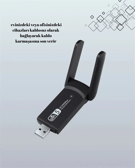 USB WiFi Adaptör – 1200 Mbps Hız - Resim 3