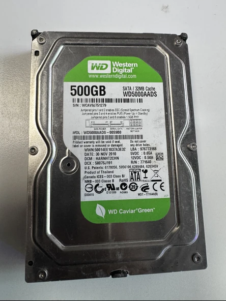Western Digital 500 GB WD5000AADS SATA 32 MB ürün görseli 1