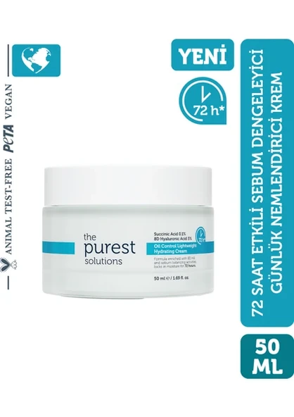 The Purest Solutions 72 Saat Etkili Sebum Dengeleyici Günlük 50 ml Nemlendirici Krem ürün görseli 1