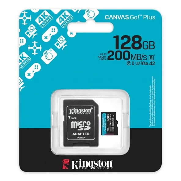 Kingston 128GB mSDXC CanvasGo+ 200MB SDCG4/128GB ürün görseli 1