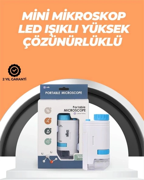 Portatif El Mikroskop – LED Işıklı, Aynı Anda Net Odaklama ürün görseli 1
