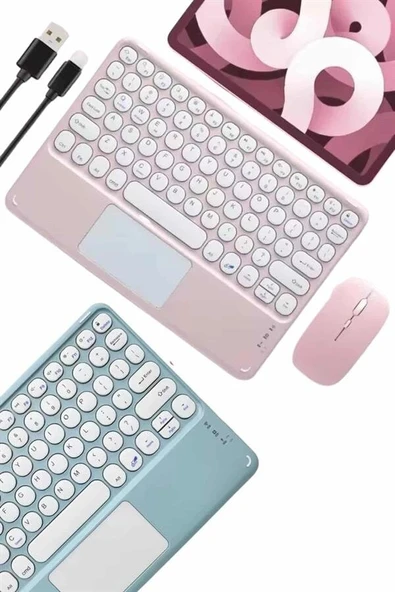 Profesyonel Wifi Q Klavye Bluetooth Klavye Touchpad 10.8 Inç - Resim 3