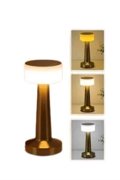 Kablosuz Renkli Masa ve Gece Lambası Altın Rengi Dokunmatik Led Lamba ürün görseli 1