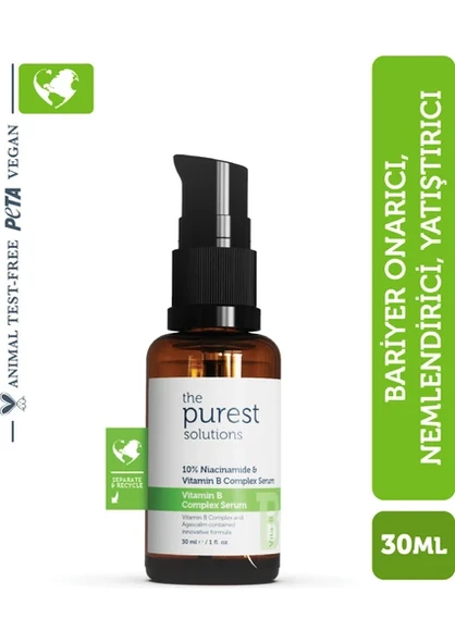 The Purest Solutions Vita-B Complex Niacinamide 10% Yatıştırıcı Yüz Serumu 30 ml ürün görseli 1