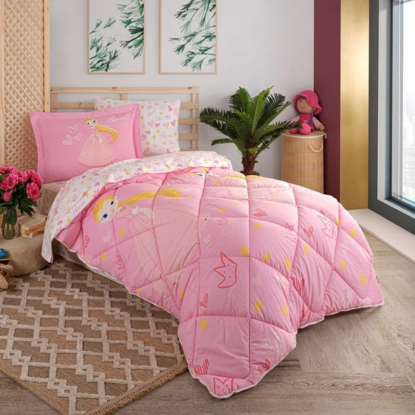 HOBBY UYKU SETİ TEK KİŞİLİK PRENSES PEMBE ürün görseli 1