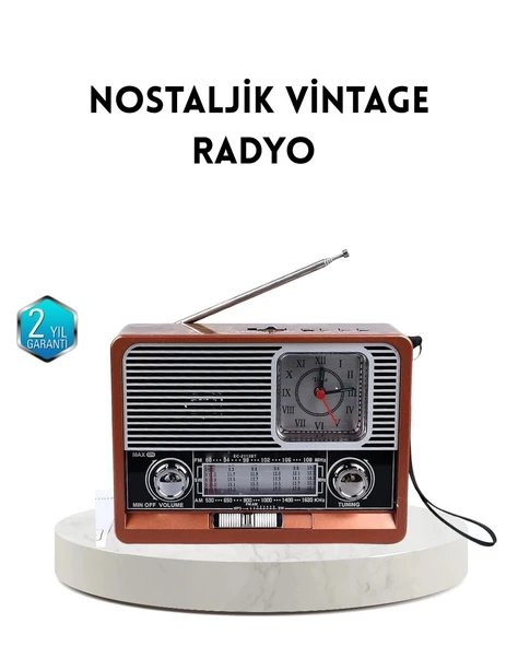 Dekoratif Vintage Radyo – Klasik Görünüm, Modern Fonksiyon ve Uzun Ömürlü Kullanım ürün görseli 1