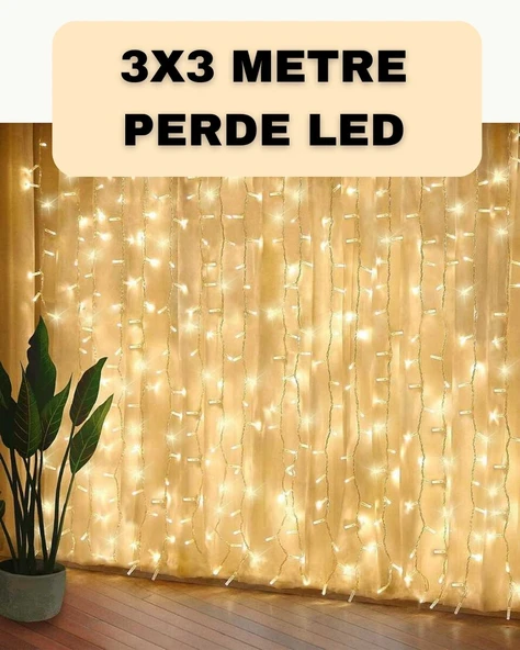 Dekoratif 3x3 LED Perde Işık Şelale Tasarım Enerji Tasarruflu ürün görseli 1