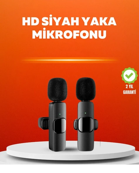 Çift Mikrofonlu Kablosuz Kayıt Seti iPhone Uyumlu Mini Mikrofon ürün görseli 1