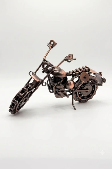 Metal El Yapımı Retro Motosiklet Masa Süsü Biblo Motor Figürü ürün görseli 1