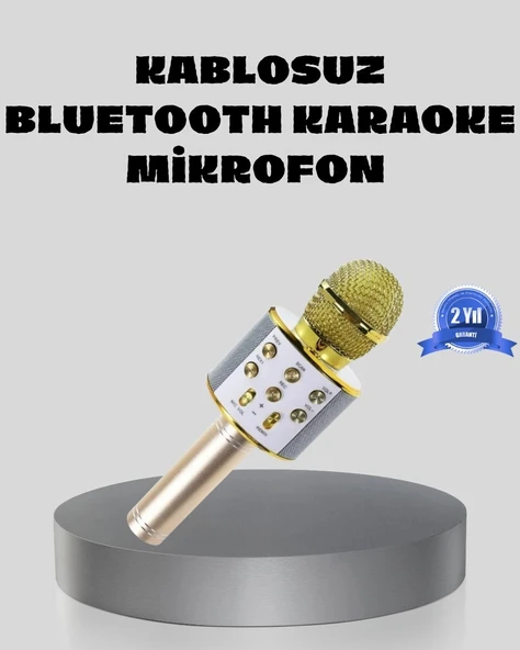 Bluetooth Karaoke Mikrofon Şarjlı Uzun Pil Ömürlü Çok Fonksiyonlu ürün görseli 1