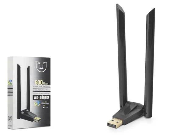Usb Wifi Adaptör 600 Mbps Ac Dual Band W166 ürün görseli 1
