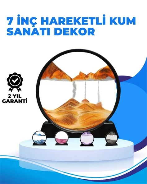 Döndürülebilir Dinamik Kum Tablosu – Stres Giderici, Yüksek Kaliteli Cam ve Doğal Kum ile Sanatsal Masa Dekoru ürün görseli 1