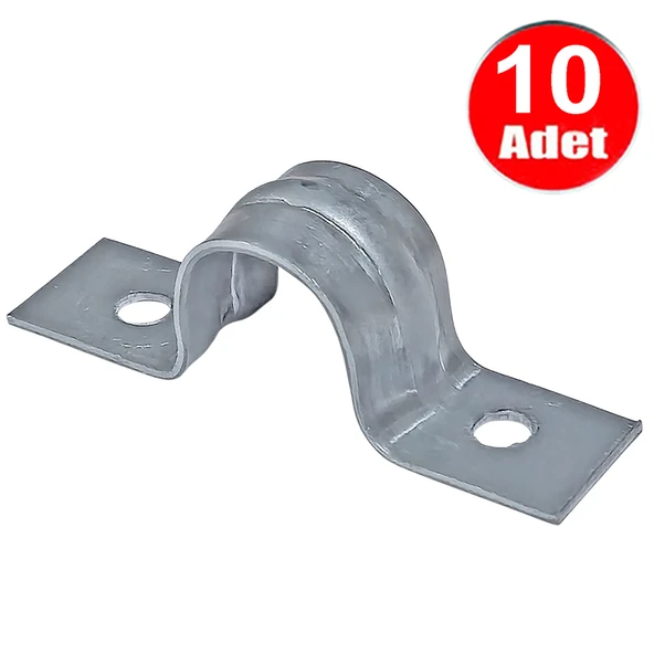 No:3 Çiftli Sac Kablo Kroşe 16mm Demir Köprü Metal Boru Tutma Bağlama Kelepçesi -10Adet ürün görseli 1