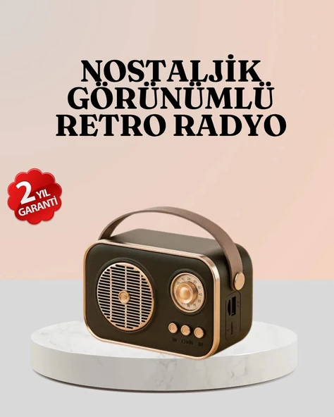 Bluetooth’lu Retro Radyo – FM Destekli Nostaljik Hoparlör ürün görseli 1