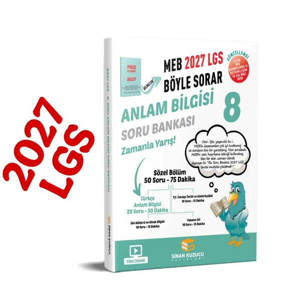 8. Sınıf 2027 Lgs Meb Böyle Sorar ANLAM BİLGİSİ Soru Bankası Video Çözümlü sinan kuzucu ürün görseli 1