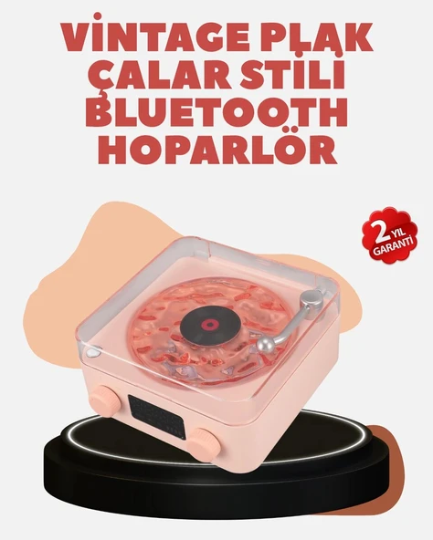 Retro Kristal Netliğinde Ses – Gece Işıklı Retro Bluetooth Hoparlör ürün görseli 1