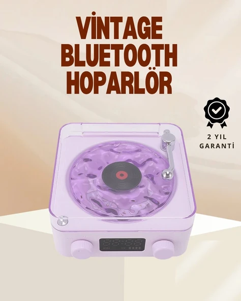 Retro Pikap Hoparlör – Şarjlı Kablosuz Projektör ve Gece Lambası ürün görseli 1