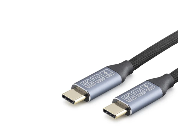 Type-C Usb 3.2 Gen2 20 Gbps 100W 4K 60Hz Şarj Ve Data Kablosu 3 M Siyah HDX7884 ürün görseli 1