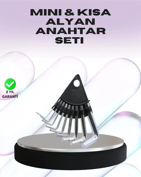 9 Parça Alyan Anahtar Seti Farklı Metrik Ölçü Pratik Taşıma ürün görseli 1