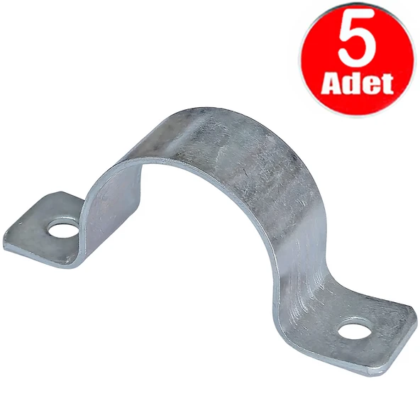 No:8 Çiftli Sac Kablo Kroşe 35mm Demir Köprü Metal Boru Tutma Bağlama Kelepçesi -5Adet ürün görseli 1