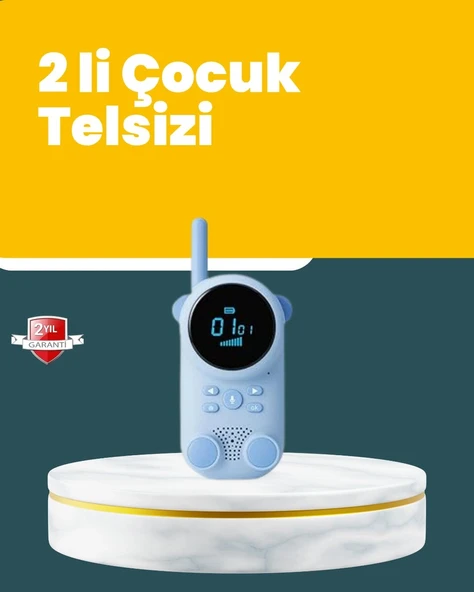 LCD Ekranlı Çocuk Telsizi – İki Yönlü Ses, 1-3 km Çekim Mesafesi ürün görseli 1