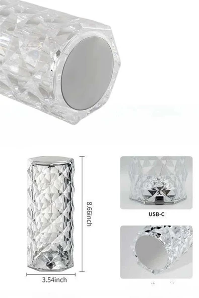 Yeni Nesil Modern Kristal Masa ve Gece Lambası Dokunmatik Renk Değiştirebilen ürün görseli 1