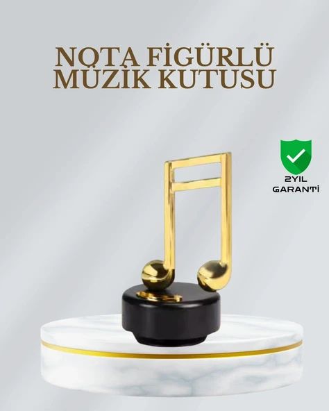 Dönen Nota Figürlü Müzik Box Işıltılı Dekoratif Tasarım ürün görseli 1