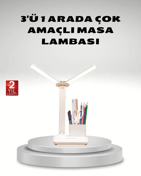 Kısılabilir LED Masa Lambası – Kalemlik ve Telefon Standlı, Göz Yormayan Işık ürün görseli 1