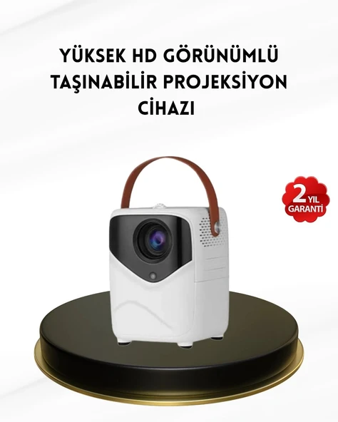 Mini Akıllı Projektör – 1080P Full HD, 64GB Depolama, 2GB RAM, Uzaktan Kumanda Destekli ürün görseli 1