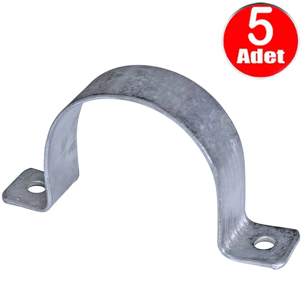 No:10 Çiftli Sac Kablo Kroşe 50mm Demir Köprü Metal Boru Tutma Bağlama Kelepçesi -5Adet ürün görseli 1