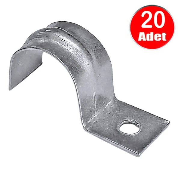No:2 Tekli Sac Kablo Kroşe 14mm Demir Köprü Metal Boru Tutma Bağlama Kelepçesi -20Adet ürün görseli 1