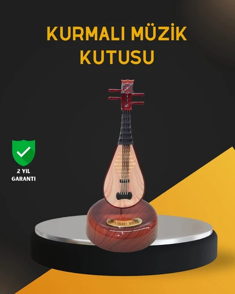 Klasik Ud Figürlü Melodili Müzik Kutusu Şık Hediyelik ürün görseli 1
