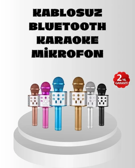 Kablosuz Bluetooth Karaoke Mikrofon  Yankı Efektli ürün görseli 1