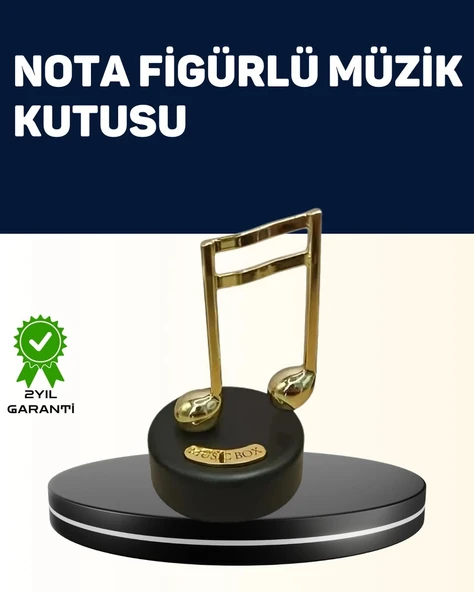 Melodious Music Altın Nota Figürlü Müzik Kutusu ürün görseli 1