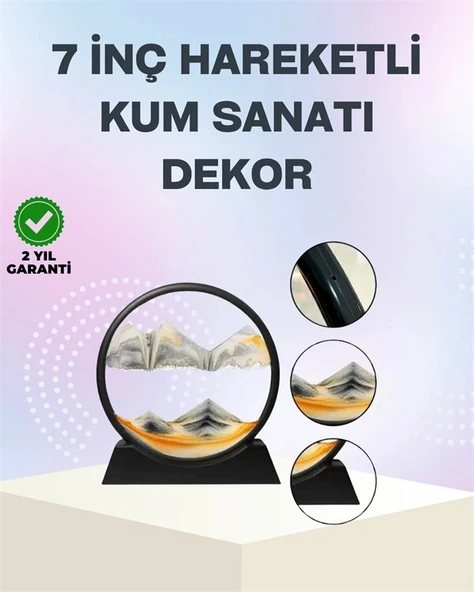 Zihin Açıcı Kum Manzarası – 3D Dinamik Kum Tablosu, Dekoratif, Dönüştükçe Yenilenen Sakinleştirici Sanat Eseri ürün görseli 1