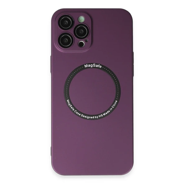 İphone 12 Pro Kılıf Jack Magneticsafe Lens Silikon - Mürdüm ürün görseli 1