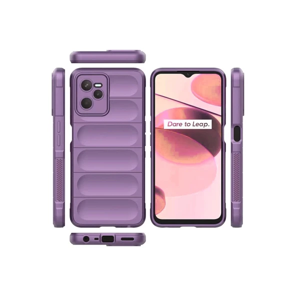 Realme C35 Kılıf Optimum Silikon - Mor - Resim 3