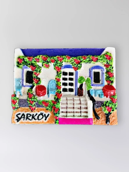 ŞARKÖY Polyester Kabartmalı Magnet 7x5cm Dekoratif Hediyelik Buzdolabı Süsü (Kod:1438) ürün görseli 1