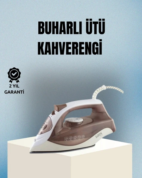2200 Watt Buharlı Ütü Kahverengi Seramik Taban Şok Buharlı ürün görseli 1